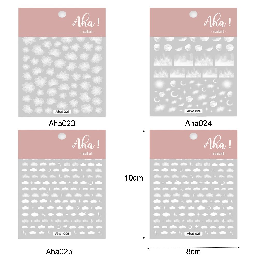 Miếng Dán Trang Trí Móng Tay Hình Đám Mây Màu Trắng Xinh Xắn DIY
