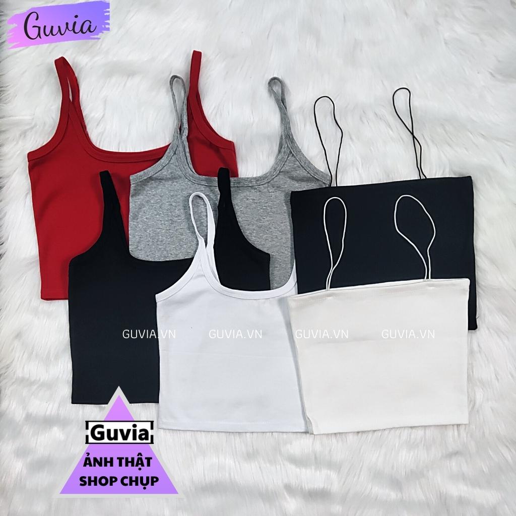 Áo Hai Dây Croptop Sợi Bún Ôm Body Thun Gân, Áo 2 dây Croptop kiểu Sexy dáng ôm Siêu Đẹp Guvia