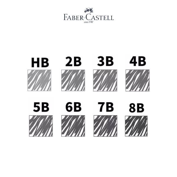 Bút Chì Đen Castell 9000 Faber-Castell - Vỏ gỗ nhẹ, Ruột bút chống vỡ gãy, an toàn, viết mịn - Vẽ tranh, vẽ kỹ thuật