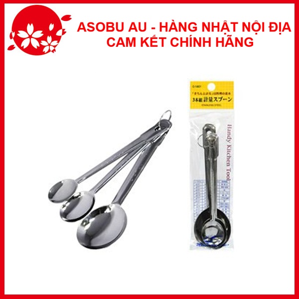 Set 3 thìa đong gia vị bằng inox NỘI ĐỊA NHẬT BẢN