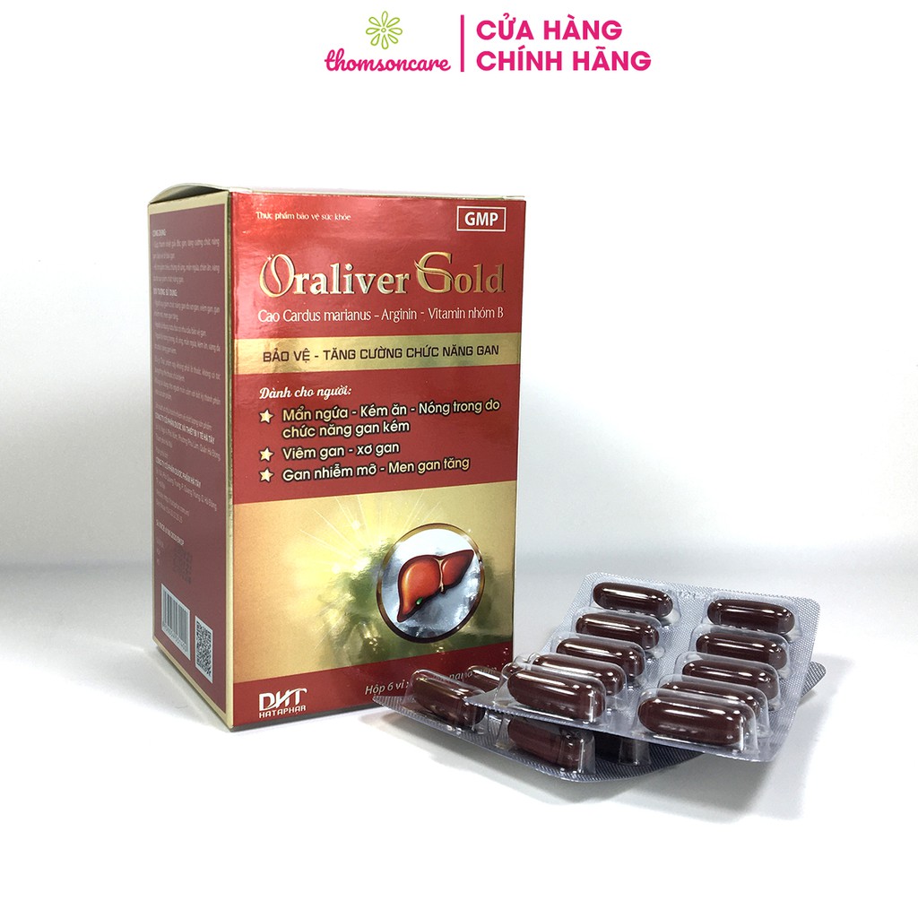 Viên nang giải độc gan Oraliver Gold của dược Hà Tây giảm nóng trong, rôm sảy, mẩn ngứa ngực lưng