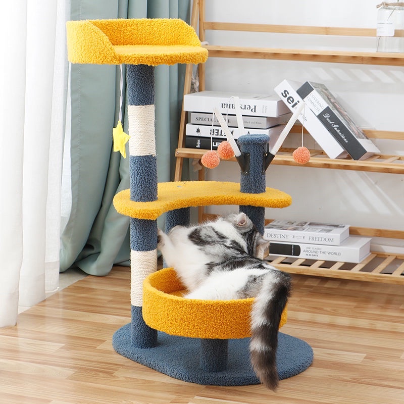 Cattree cao 75cm cho mèo kèm trụ cào móng, ổ nằm đồ chơi