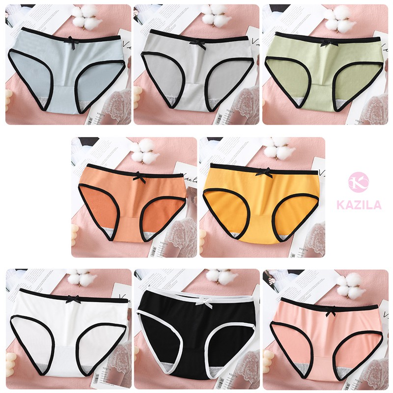 Quần lót nữ cotton cao cấp trơn viền đen, quần lót cotton kháng khuẩn co giãn 4 chiều thoáng khí Kazila QLH78 | BigBuy360 - bigbuy360.vn