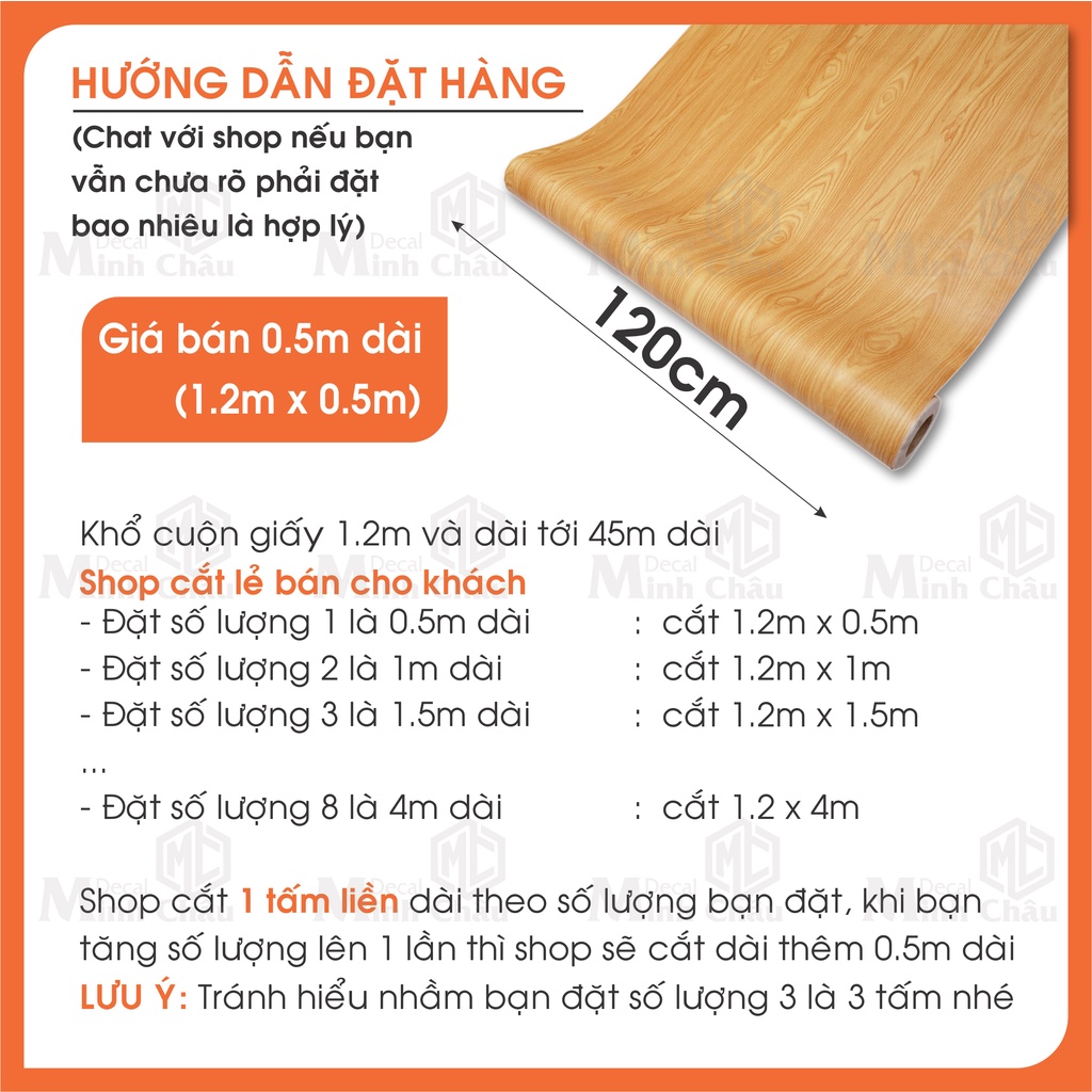 Decal dán tường giả vân gỗ Minh Châu giấy dán kính bàn học laptop tủ gỗ đề can dán kính chống nước khổ 1.2m đẹp giá rẻ | BigBuy360 - bigbuy360.vn