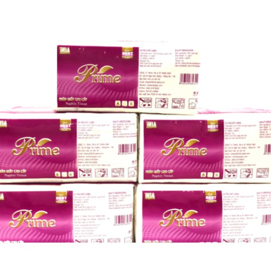 GIẤY ĂN GIẤY VUÔNG PRIME  KHỔ 30x30  - COMBO 2 GÓI MÀNG TÍM