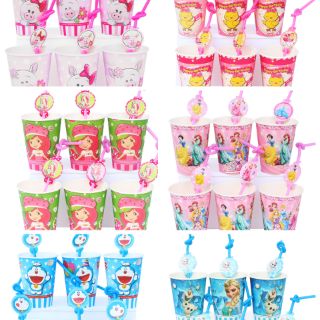 Ly giấy sinh nhật bé gái-set 6 cái (nhiều mẫu)