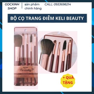 Bộ cọ trang điểm 5 cây keli beauty cán gỗ nội địa trung no.7837