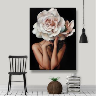 Tranh Canvas Cô gái Hoa nghệ thuật ( 50 x 70cm ) khung tranh tràn viền - SR184