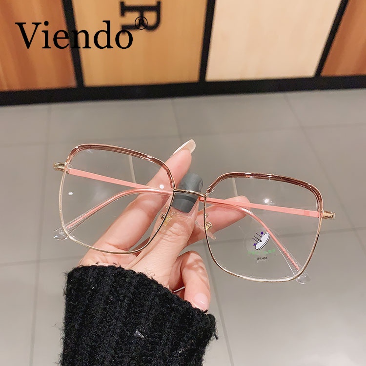 Mắt kính VIENDO gọng kim loại hình vuông nhẹ màu sắc thời trang cho nam nữ mặt nhỏ (cắt theo yêu cầu)