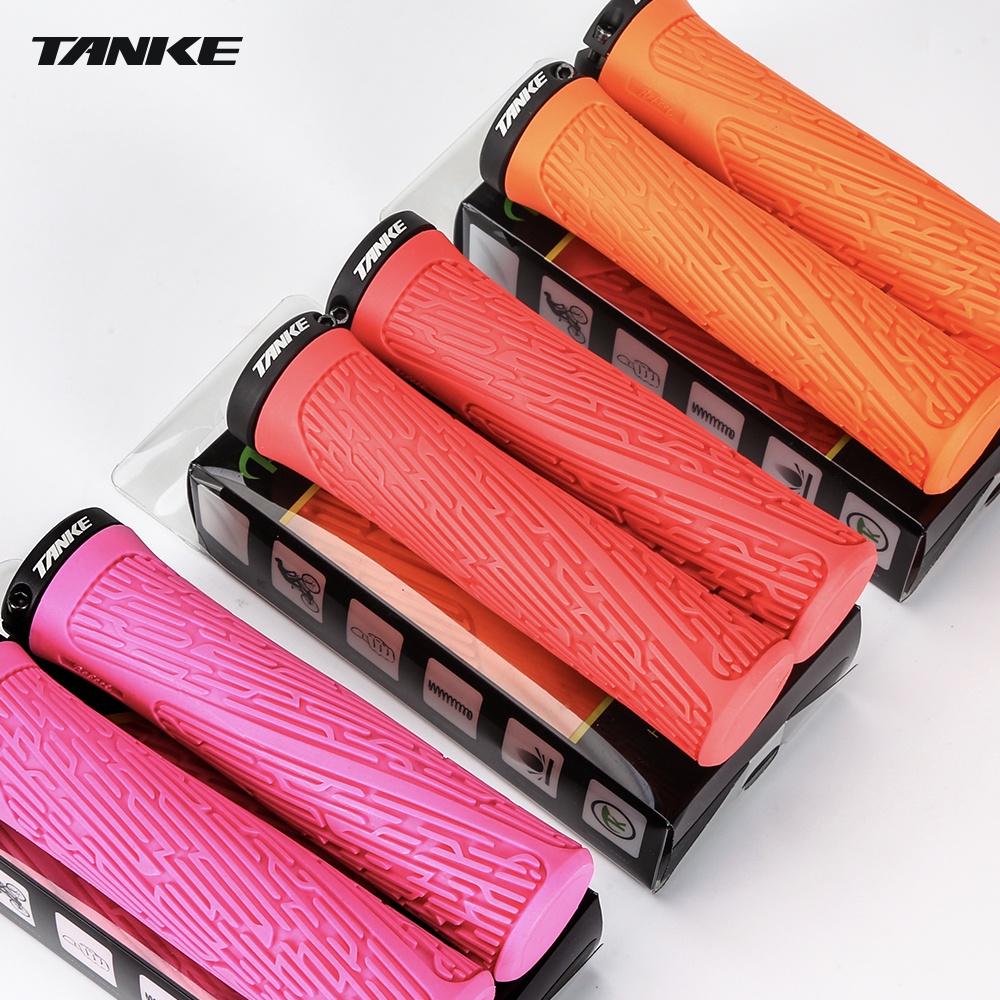 TANKE Cặp vỏ bọc tay cầm xe đạp leo núi bằng silicon chống trượt màu trơn 22.2mm