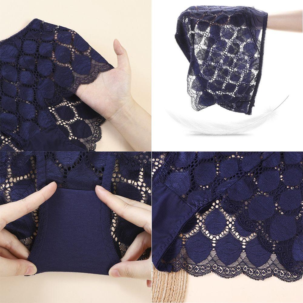 Quần Lót Lưng Cao Phối Lưới Thoáng Khí Quyến Rũ Cho Nữ