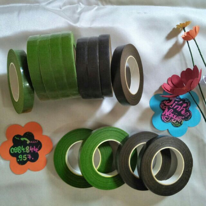 Băng dính sáp, băng dính cuốn cành hoa giả, hàng đẹp và sẵn kho
