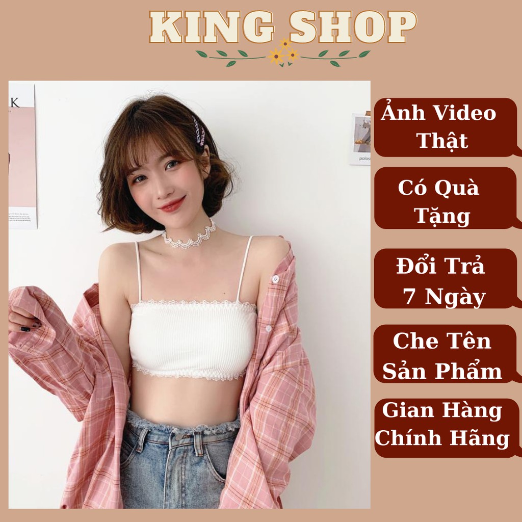 Áo Bra Quây Nữ ⭐FREESHIP⭐Áo Ngực Nữ Viền Ren - Bra 2 Dây Kèm Mút Mỏng B636