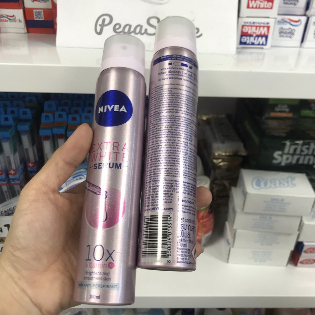 Xịt khử mùi nữ NIVEA Extra White Serum Anti-Perspirant  Sịt khử mùi nữ 100ml