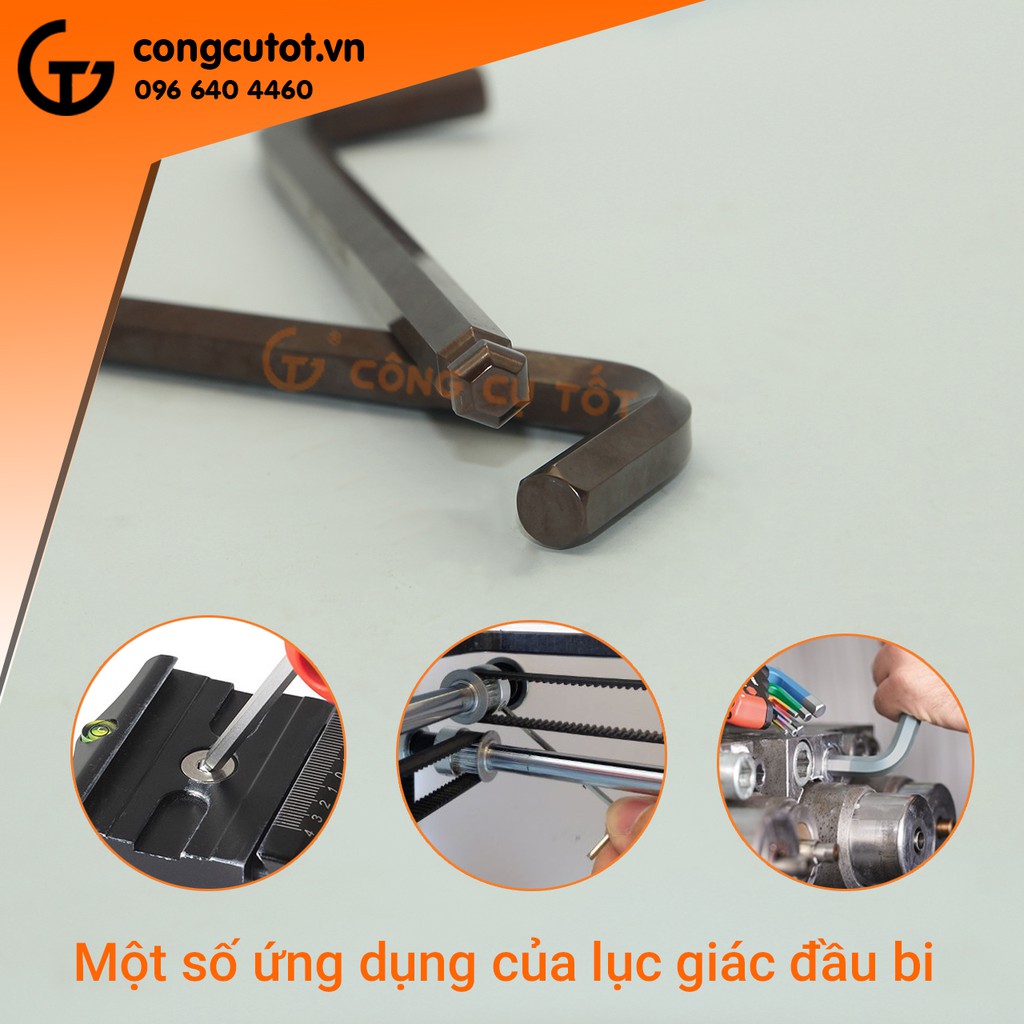 1 cây Lục giác đầu bi lẻ CROZZMAN USA chữ L xi nâu (3-6mm)