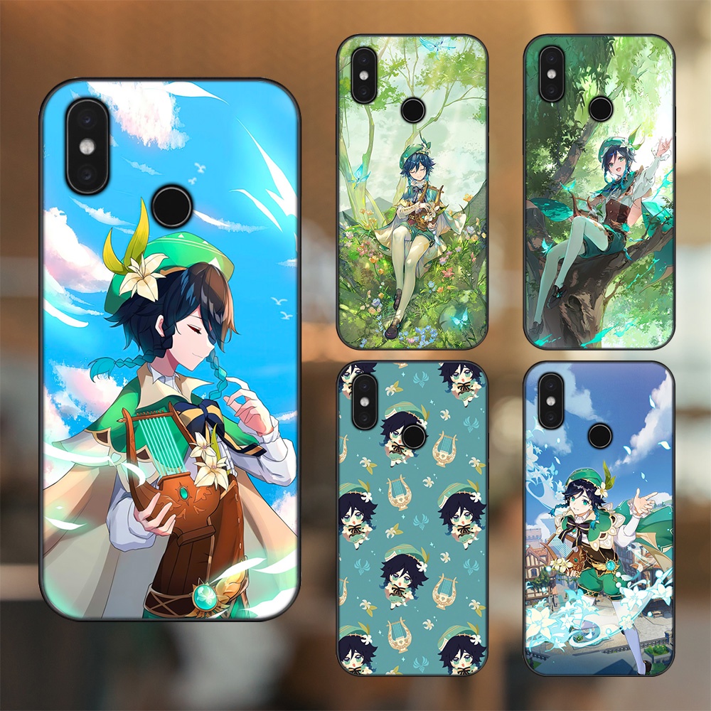 Ốp lưng Xiaomi Mi 8, Mi 8 SE viền đen in hình Venti Genshin Impact