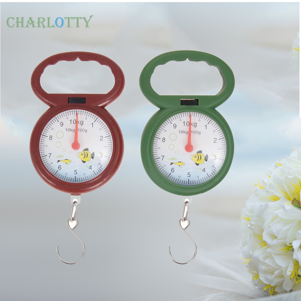 (CHA)Household 10kg Weighing Portable Numeral Pointer Spring Balance Hanging Scale