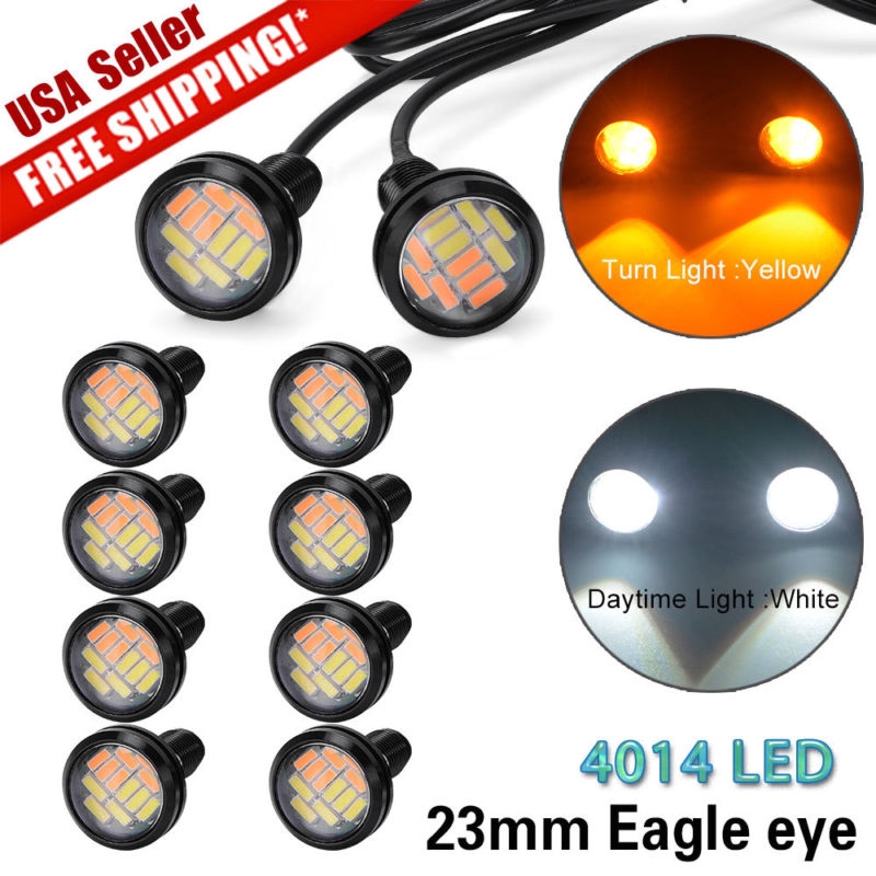 Set 10 đèn mắt đại bàng cho xe ô tô 23mm 4014 LED