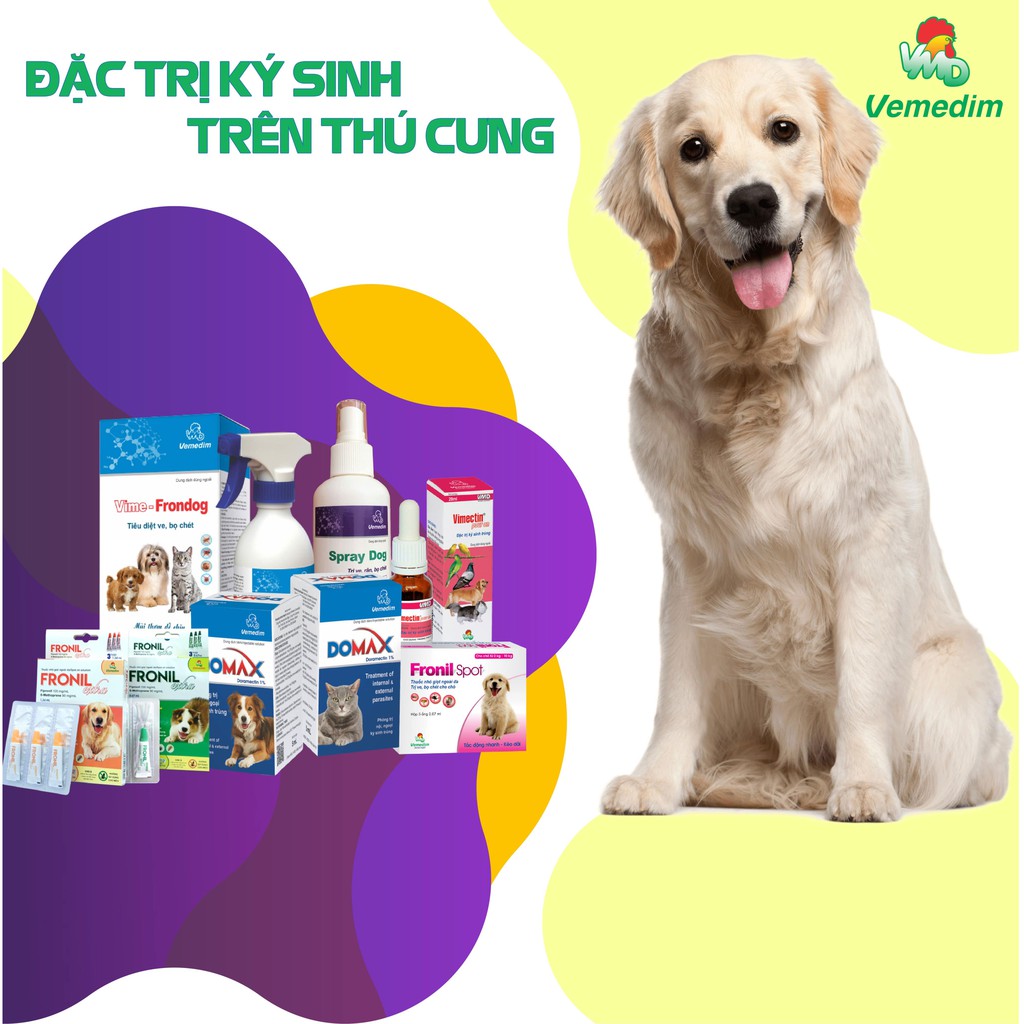 Vemedim Pet Amox Plus hỗn dịch uống dùng cho chó mèo, chim cảnh khò khè, sổ mũi, lọ bột 3g