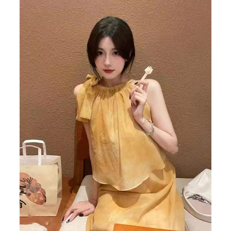 Summer French super fairy temperament thin suspender dress Sanya Tourism photo long skirt seaside holiday beach skirt