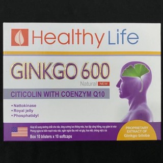 Ginkgo 600 bổ sung dưỡng chất cho não hạn chế suy giảm trí nhớ x100 viên