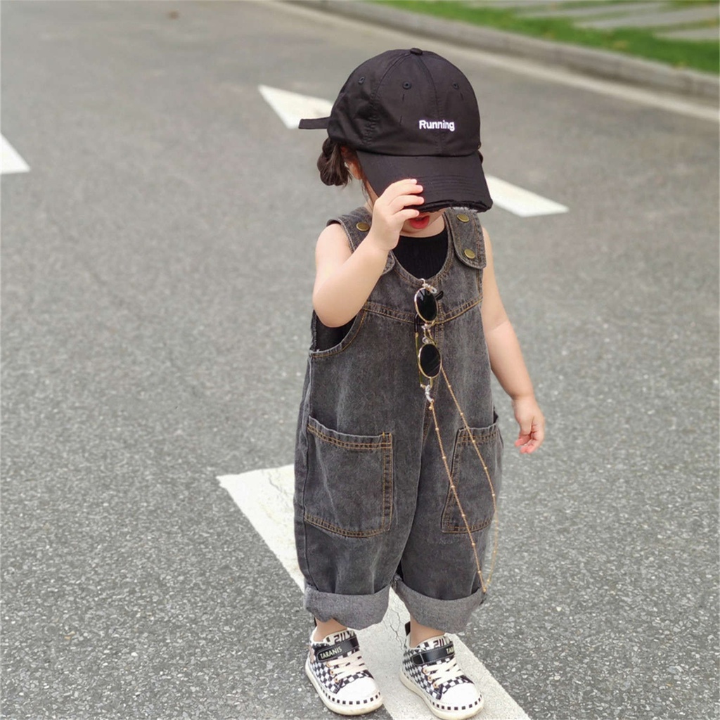 Áo Liền Quần Denim Phong Cách Hàn Quốc Nhật Bản Dễ Thương Thời Trang Xuân Thu 2022 Cho Bé Gái