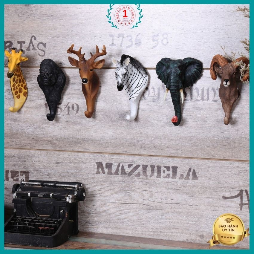 móc treo hình động vật loại kích thước lớn hình 3D chi tiết cao , vật liệu Nhựa và kim loại siêu chắc Qbinshop maitoshi
