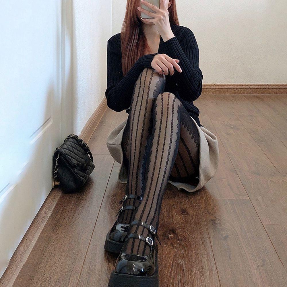 Vớ Dài Co Giãn Phối Ren Phong Cách Lolita Gợi Cảm Cho Nữ