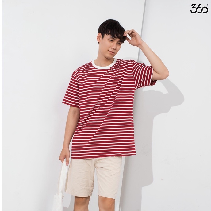 Áo thun cổ tròn kẻ ngang local brand 360 Boutique chất vải cotton - APTTK284