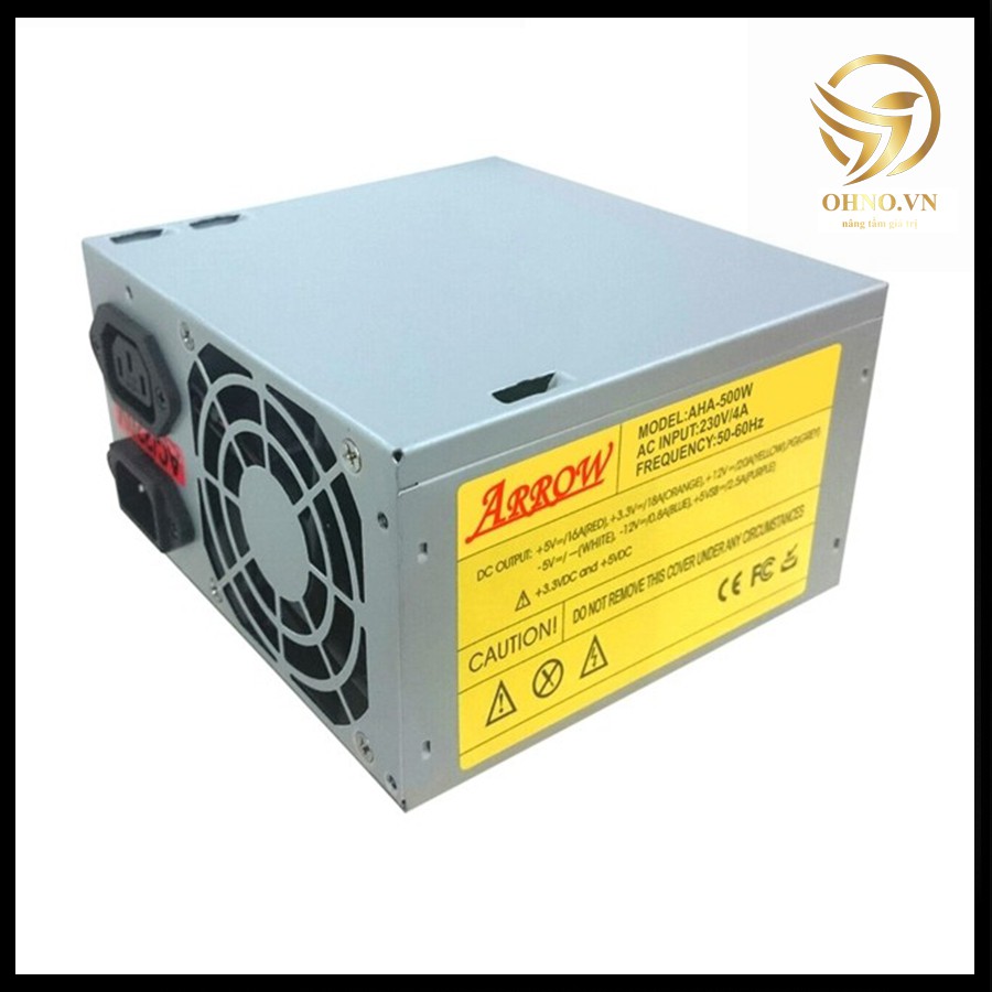 Bộ Nguồn Máy Tính Nguồn ARROW- ĐÚNG 500W Fan 12cm 2 Sata Máy Tính PC Công Suất Thực Chính Hãng - OHNO Việt Nam | BigBuy360 - bigbuy360.vn