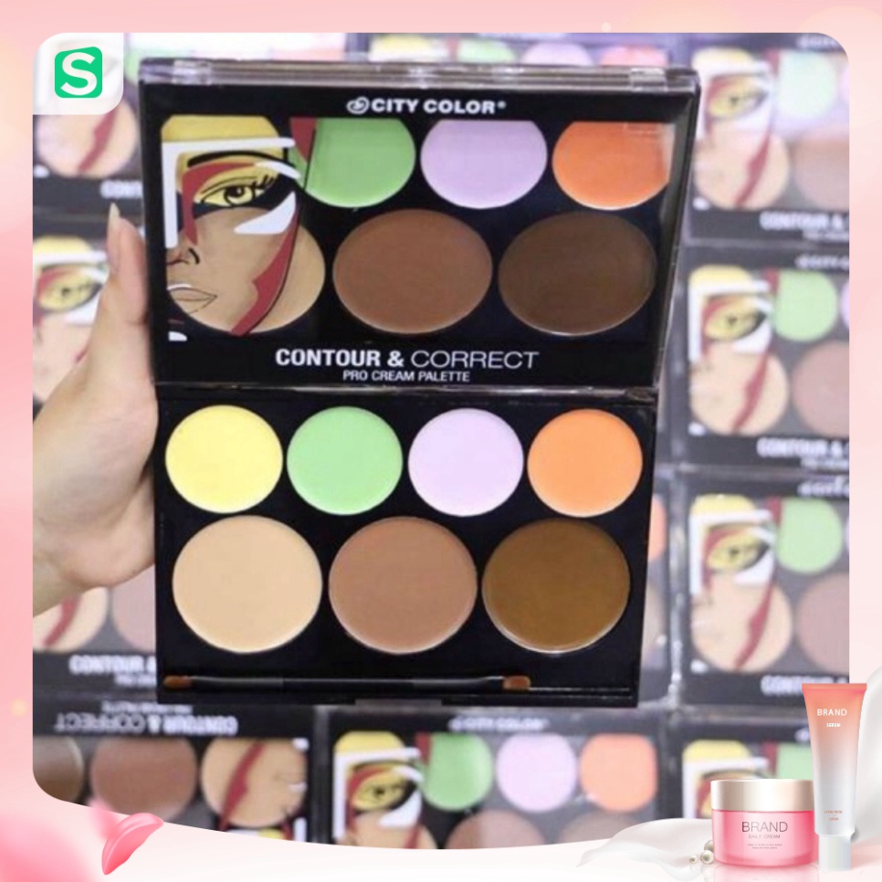 😋😋😋😋BẢNG TẠO KHỐI VÀ CHE KHUYẾT ĐIỂM CITY COLOR CONTOUR AND CORRECT CREAM PALETTE