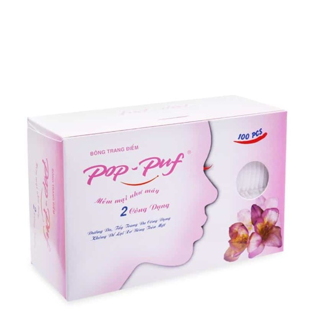 Bông tẩy trang Pop-Puf hộp 100 miếng