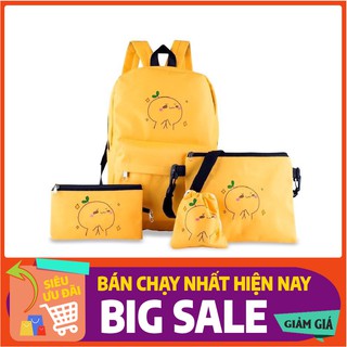 FREESHIP 50K_[SET 4 MÓN] Balo kèm túi cao cấp vàng 1578