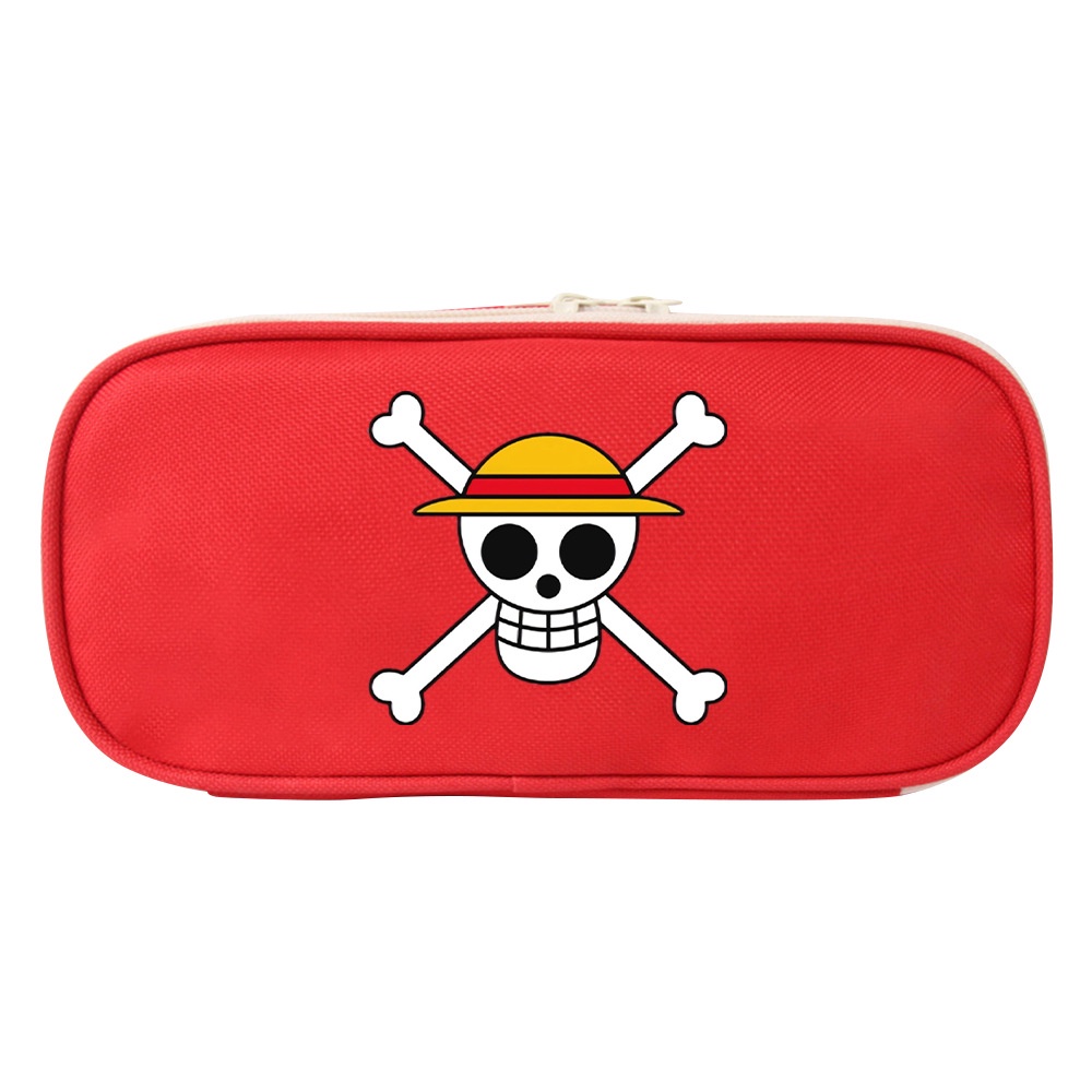 Túi Đựng Bút Vải Canvas Đa Năng Họa Tiết Hoạt Hình One Piece Luffy Zoro Anime Cho Bé