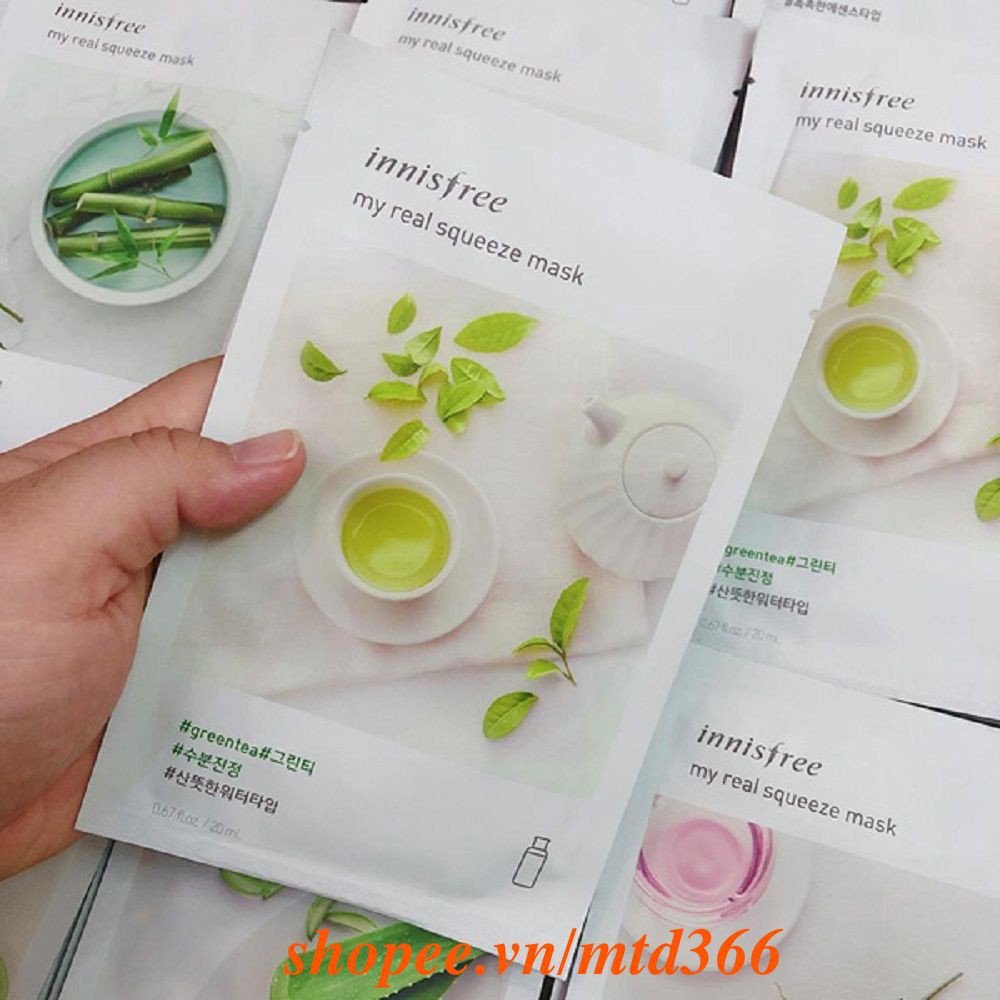 Mặt Nạ Trà Xanh Innisfree My Real Squeeze Mask Green Tea, Chính Hãng.