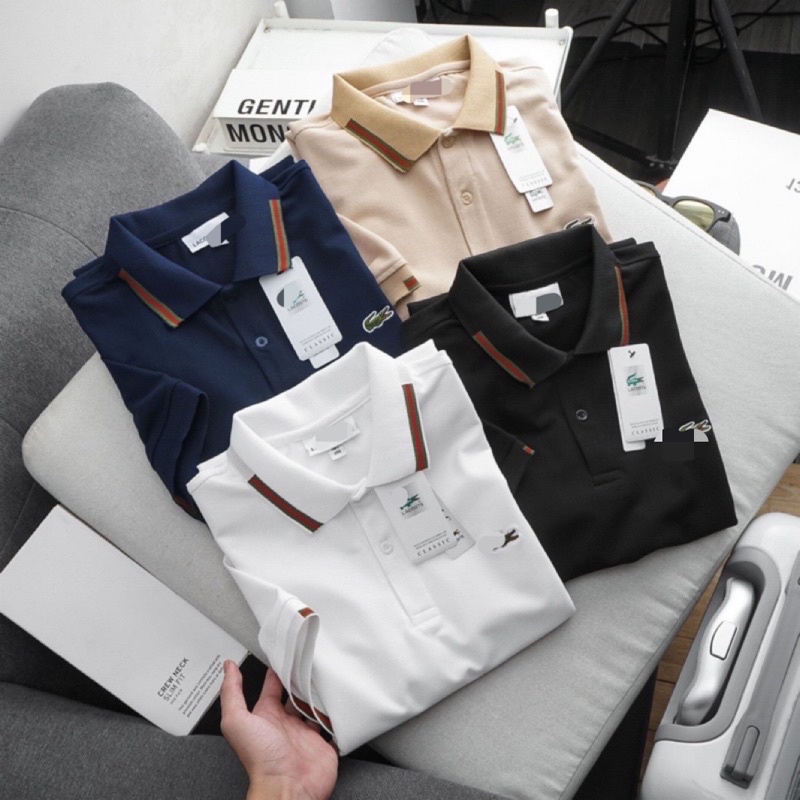 Aó polo nam cao cấp LCST cổ phối 2 khuy,Form Slimfit,vải COTTON khô co dãn 4 chiều,thấm hút mồ hôi,Hàng VNXK