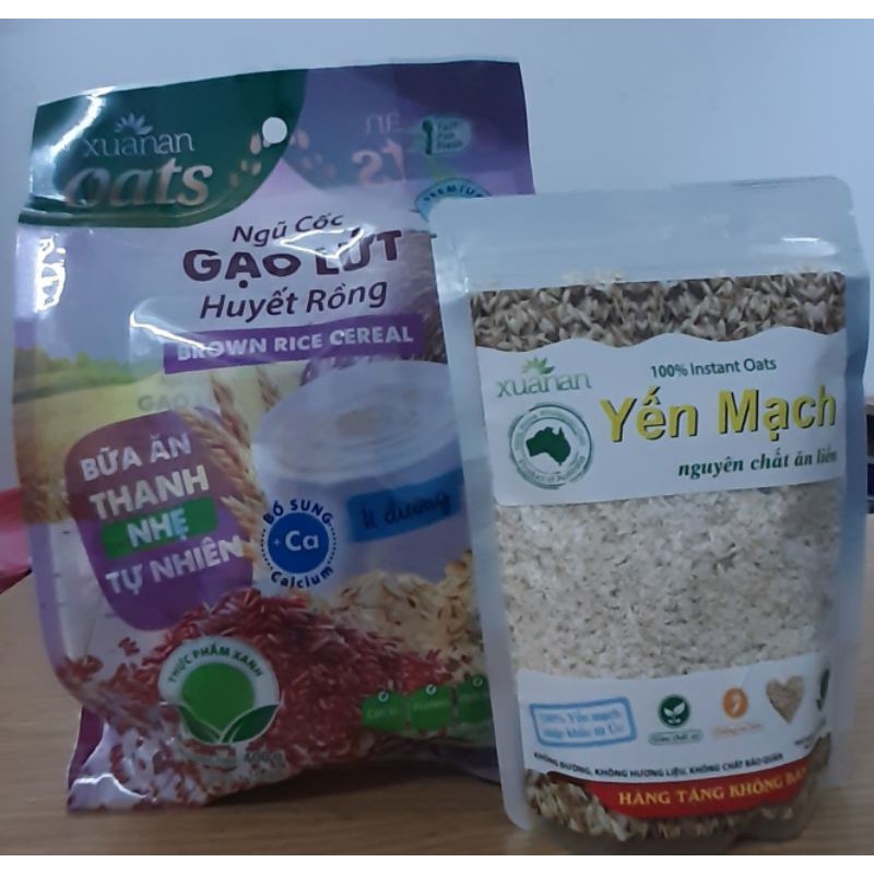 Ngũ Cốc Gạo Lứt Huyết Rồng ít đường 400g ( Tặng Kèm Gói Yến Mạch 180g)