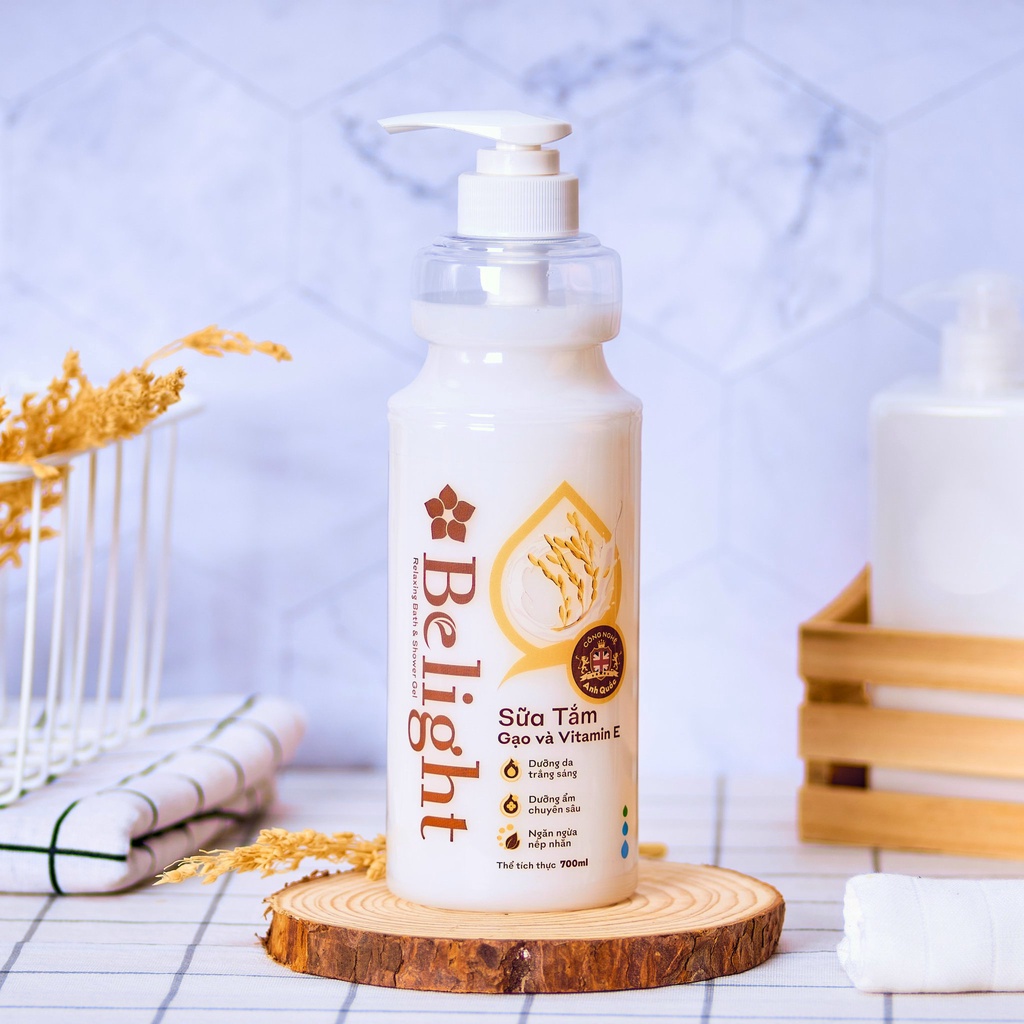 Sữa tắm dưỡng trắng Belight, dưỡng da mềm mịn chiết xuất thành phần thiên nhiên - 700ml