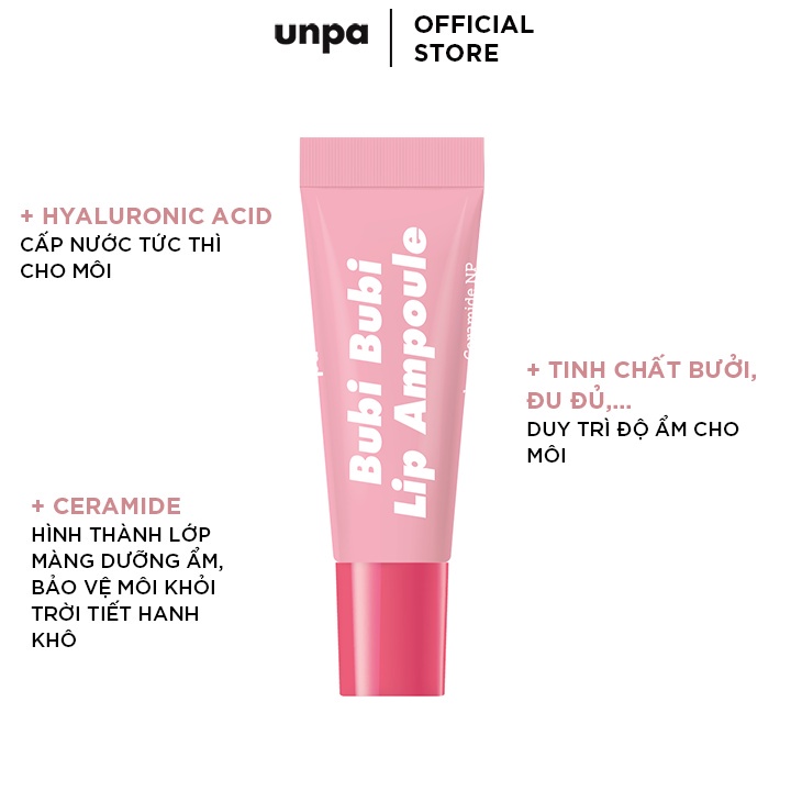 Tinh Chất Dưỡng Môi Căng Mọng Và Dưỡng Ẩm Sâu Unpa Bubi Bubi Lip Ampoule 10g