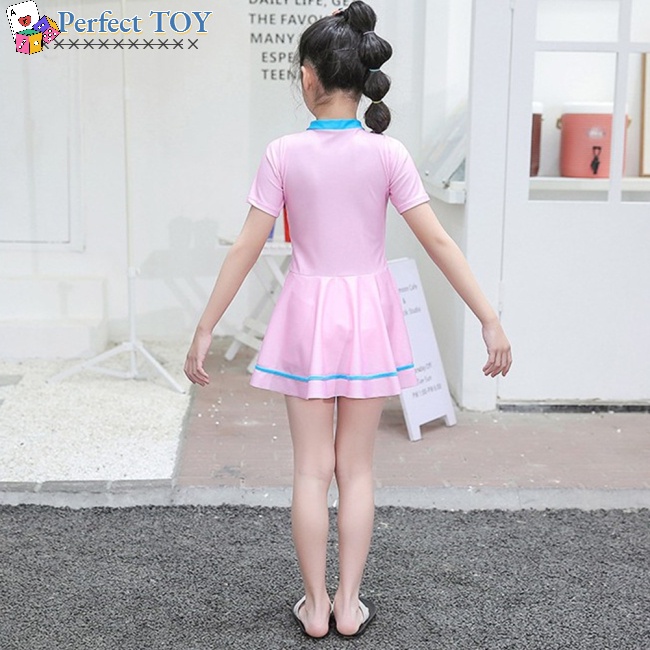 Đồ Bơi Một Mảnh Tay Ngắn Cho Bé Gái Từ 3-11 Tuổi
