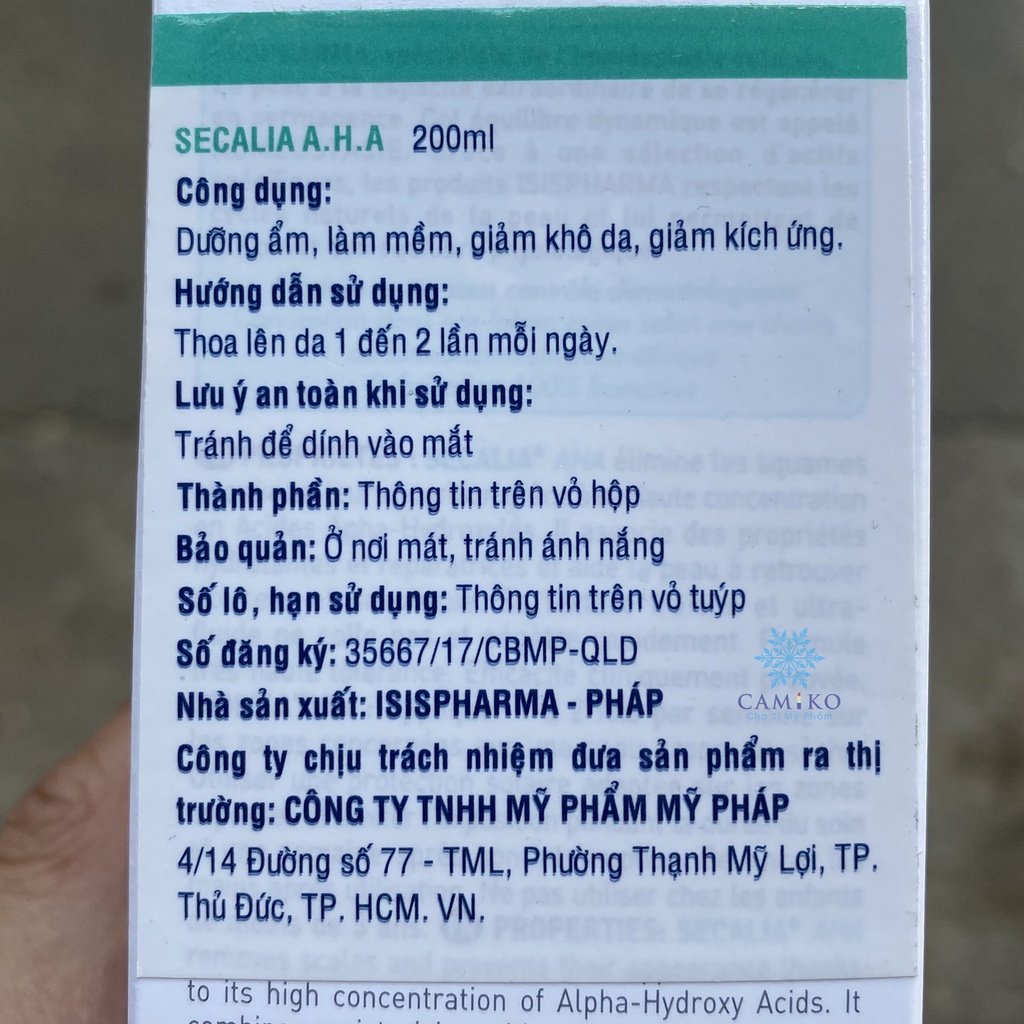 Kem giảm khô da tăng sừng vảy nến, da tiết bã ISIS Pharma Secalia A.H.A 200ml