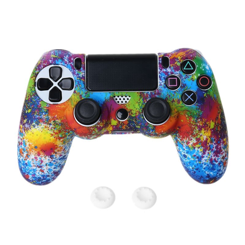 Set vỏ silicon bảo vệ với cần điều khiển dành cho tay cầm chơi game PS4