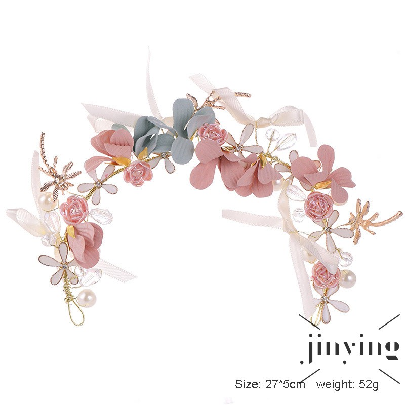 GETNOIVAS Vòng hoa đội đầu đính ngọc trai cho cô dâu dễ thương