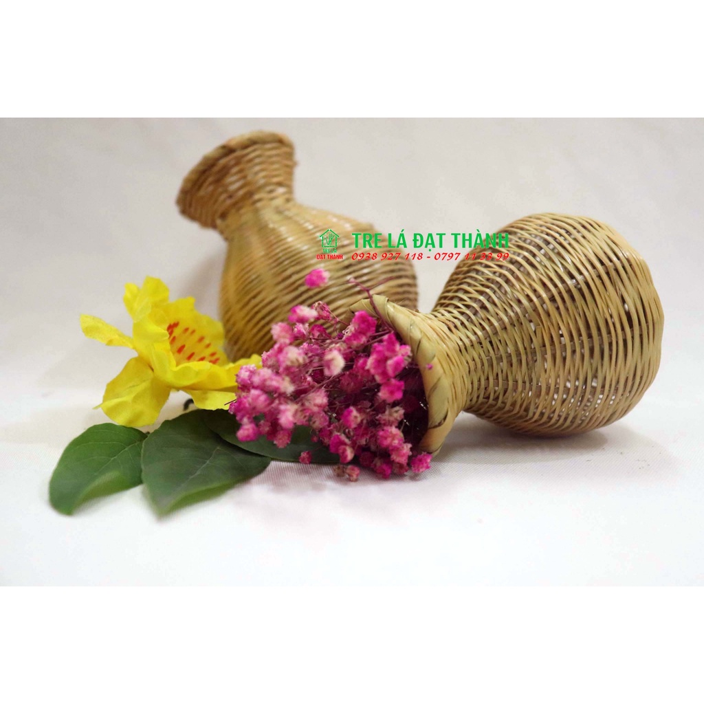 Bình hoa mini bằng mây tre đan, bình hoa chụp hình , trang trí xinh xắn
