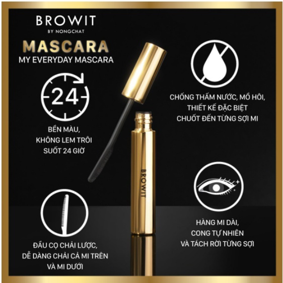 Mascara NongChat Browit Thái Lan làm dày, dài cong mi