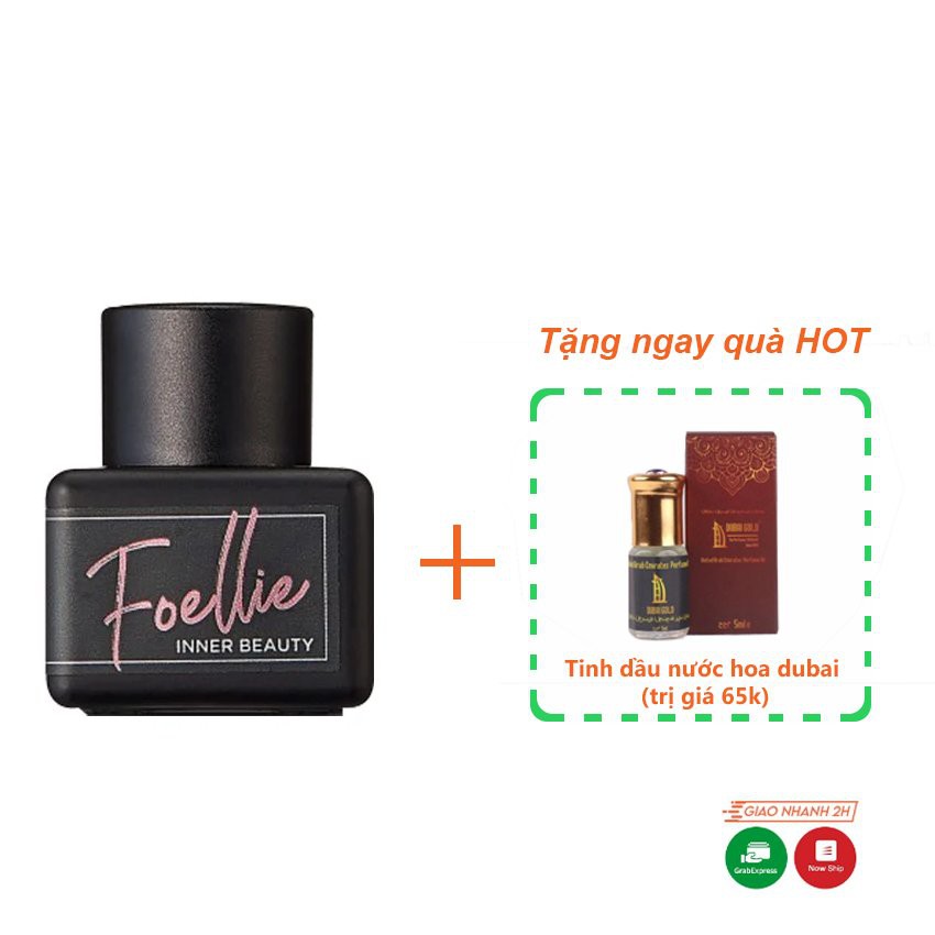 Nước hoa vùng kín Foellie 5ml đen giúp khử mùi hôi hiệu quả cho cô bé có thể dùng cho body – tặng nước hoa dubai 5ml