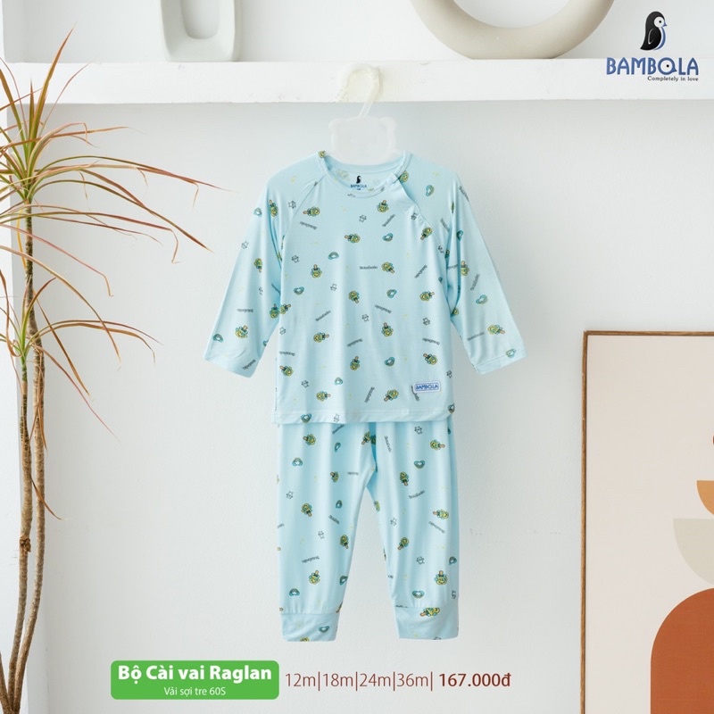 Bộ quần áo dài tay cài phối sợi tre Bambola mẫu mới nhất cho bé trai và bé gái từ 1 đến 3 tuổi