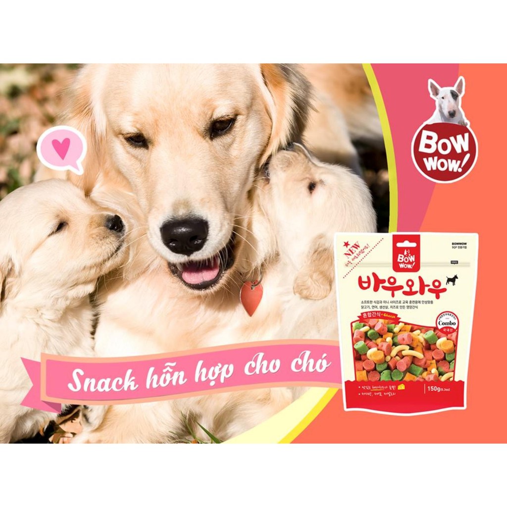 Bánh thưởng cho chó Snack hỗn hợp Mixed Snack Bowwow Hàn Quốc 40g