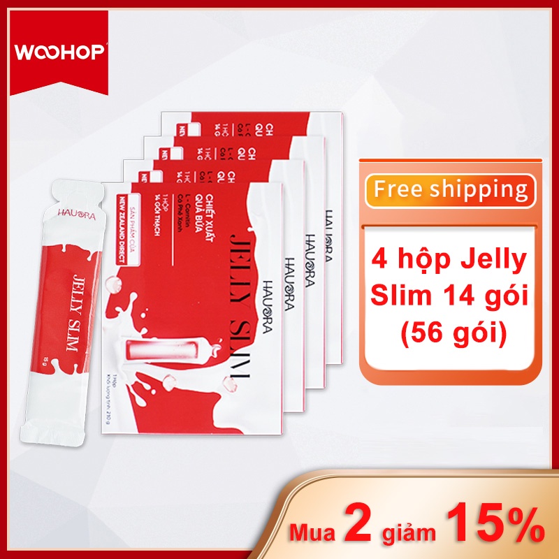 WooHop Thạch Giảm Cân JELLY SLIM - Liệu trình trong 1 tháng (4 hộp/56 gói)