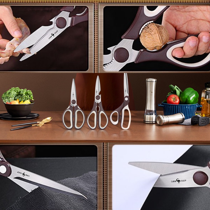 Kéo nhà bếp cắt gà Deli 210mm cao cấp -  màu Đen - kéo cắt gà và thực phẩm nhà bếp - MIYABI STORE